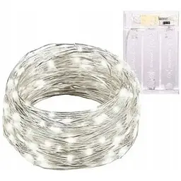 Світлодіодна гірлянда Sun Lamp Крапля Роси 100 LED, 10м холодне біле світло, батарейки 3 АА