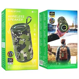 Bluetooth Колонка Borofone BR37 Noble sports Camouflage Green - мініатюра 3
