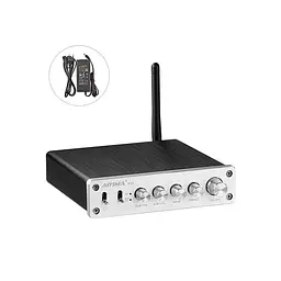Підсилювач звуку AIYIMA A03 silver + блок живлення 24V Bluetooth 5.0 AUX 50Wx2+100W (TPA3116)