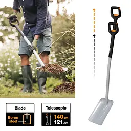 Лопата совкова універсальна телескопічна Fiskars Xact™ 121-140 см (1066734) - мініатюра 3