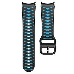 Ремінець для Samsung Galaxy Watch 4 Classic 42mm - чорно-синій ширина кріплення 20мм силікон Watchbands Scales (W35-4WB62202667) - мініатюра 4