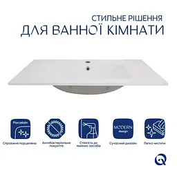 Раковина врізна меблева Qtap Albatross 820x460x180 White з донним клапаном QT01113080CW148475 - мініатюра 4