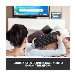 Клавіатура Logitech K400 Plus Touch Wireless UA Black (920-007145) - мініатюра 2