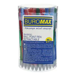 Ручка кулькова автоматична Buromax Crystal синя 0.7 мм упаковка 40 шт. (BM.8200) - мініатюра 2