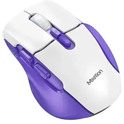 Комп'ютерна миша BTM001 RGB підсвічування 2400 DPI 7 кнопок USB 2.4G бездротова ігрова White-purple