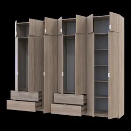 Розпашна Шафа для одягу Doros Лукас Дуб сонома 3+4 ДСП 295х50х240 (42005123) - мініатюра 2