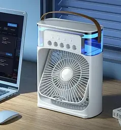 Настільний вентилятор No Brand з зволожувачем повітря Air Cooler Fan з USB та LED підсвічуванням 21x26x9 см Білий (2104618501) - мініатюра 2