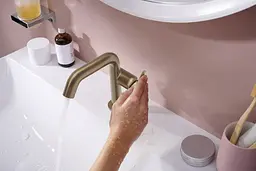 Змішувач для умивальника Hansgrohe Tecturis S CoolStart EcoSmart+ з д/к push-open brushed bronze 73320140 - мініатюра 2