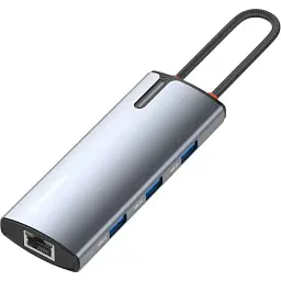 USB-хаб ColorWay USB-C 3xUSB-A 3.0 HDMI 4K RJ-45 USB-C PD 100W Dark Grey (CW-HUB02)