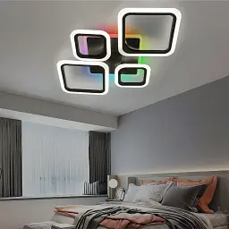 Смарт люстра з колонкою керована світлодіодна OVAL RGB MUSIC 5S 85 Вт 725x460x80 мм Чорна ESLLSE - мініатюра 8