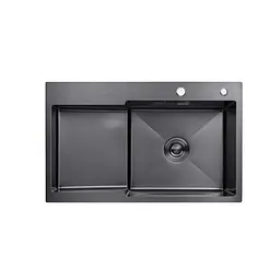 Кухонна мийка Kroner KRP Schwarze - 7848RHM PVD (3,0/1,0 мм) CV030024, Чорний