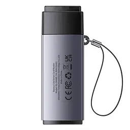 Кардридер USB Lite, Grey, USB 3.0 - microSD / SD (WKQX060013) Baseus teh0028490 - мініатюра 3