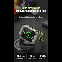 Смарт-годинник Lemfo C20 силіконовий ремінець Camouflage Green (16352-hbr) - мініатюра 5