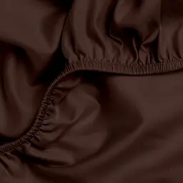 Комплект постільної білизни Cosas євро сатин з простирадлом на резинці BROWN 200 x 220 см (11Satin_Brown_El180-Brown_200) - мініатюра 8