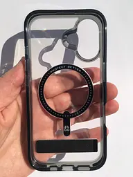 Чохол протиударний з підставкою ZAGG Gear4 Crystal Palace MagSafe для iPhone 16 Прозорий + Black - мініатюра 4