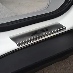 Накладки на пороги для BMW X5 (E70) 2007-2013 X5 (F15) 2013-2018 Нержавіюча сталь із загином та Логотипом 4 шт (Premium P-BM06) - мініатюра 3