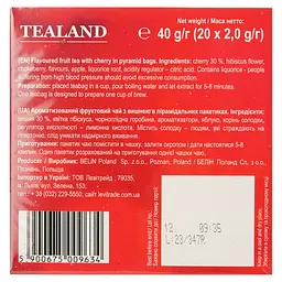 Чай фруктовий Tealand Cherry, вишня, у пірамідках, 40 г - мініатюра 3
