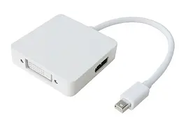 Перехідник mini DisplayPort M HDMI/DisplayPort/DVI (24+5), FHD 1080p, кабель 0.2 м