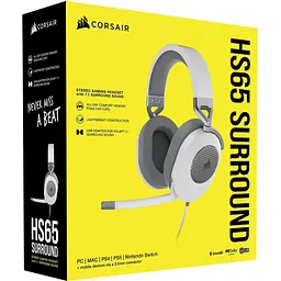 Ігрові навушники Corsair HS65 Surround White [CA-9011271] [75606] - мініатюра 7