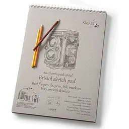 Альбом для ескізів на спіралі SM-LT Art Authentic (Bristol) А3 (29.7х42 см) 185г/м2 50л білий та гладкий папір - мініатюра 2