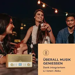 Акустична ретро стереосистема Auna Glastonbury Go Digital Radio Stereo Battery (10041151) - мініатюра 5