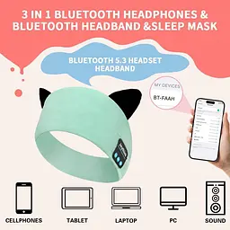 Дитячі навушники Bluetooth Joythink з пов'язкою на голову, маска для сну, бездротові з вбудованим тонким динаміком - мініатюра 3