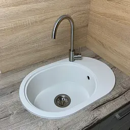 Кухонна мийка Adamant Ovale 610x420x180 білий 637223, Білий - мініатюра 2
