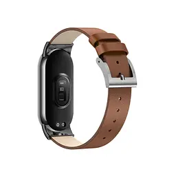 Шкіряний ремінець для XiaomiBand 8 Молочно-коричневий - мініатюра 2