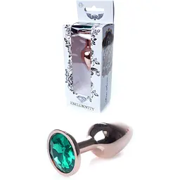 Анальна пробка Boss Of Toys Boss Series - Jewellery Red Gold Plug Green S, BS6400115, Золотий / Зелений - мініатюра 3