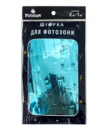 Шторка для фотозони PELICAN "Глянцева фольга" 1х2м блакитний "Глянцева фольга" #105