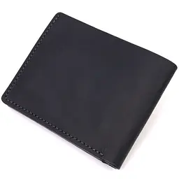 Надійне шкіряне портмоне з вінтажної шкіри в два складення Україна Grande Pelle 16735 чорний - мініатюра 5