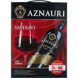 Вино AZNAURI Saperavi червоне сухе 3 л - мініатюра 2