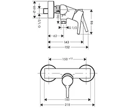 Змішувач для душу Hansgrohe Talis S 72600000 Хром - мініатюра 2