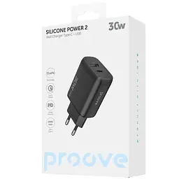 Зарядний пристрій Proove Silicone Power 2 30W (Type-C + USB) black (WCSP23110001) - мініатюра 2