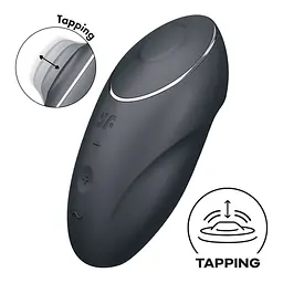 Вібростимулятор-пульсатор Satisfyer Tap & Climax 1 Grey, ефект постукування пальцем, 2 мотори - мініатюра 2