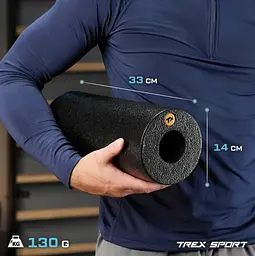 Роллер масажер гладкий Trex Sport TX-033EPR EPP 33см чорний - мініатюра 16
