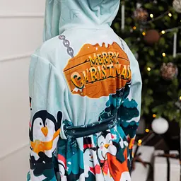 Халат дитячий з плюшевого велюру Christmas 18199 146-152 см - мініатюра 8
