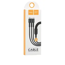 Кабель Hoco U31 Benay one pull three charging cable, Lightning + Micro + Type-c Black - мініатюра 2