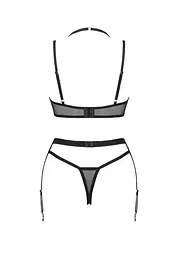 Комплект білизни Obsessive Selinne XL/XXL чорний - мініатюра 6