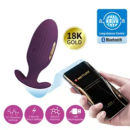 Анальна пробка PRETTY LOVE Jefferson, 12 vibration functions 3 electric shock functions PRETTY LOVE BI-040083HP-1 101650 - мініатюра 8