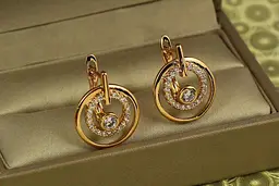 Сережки Xuping Jewelry Полярність 1,9 см золотисті - мініатюра 2