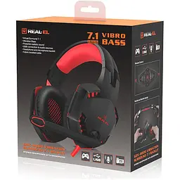 Ігрові навушники REAL-EL GDX-8000 Vibration Surround 7.1 Backlit Black/Red (EL124100017) [112567] - мініатюра 8
