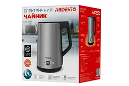 Електрочайник металевий 1.7 л з подвійними стінками LED-дисплеєм та термостатом 40°-100°С ARDESTO EKL-X52E мережевий дисковий з контролером Strix 1850-2200 Вт Сріблясто-чорний - мініатюра 16