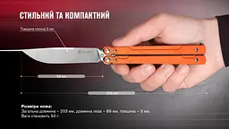 Нiж-метелик (балiсонг) Ganzo G766-OR - мініатюра 19