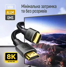 Кабель HDMI Colorway CB-HD089BK UHD v2.1 8K 48Gbit HDR Ethernet ARC 3м - мініатюра 8