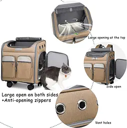 Візок-рюкзак для переноски собак і котів Voyager Pet LVGB2010 з телескопічною ручкою і 4-ма колесами - мініатюра 3