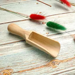 Ложка совок дерев'яний для цукру, спецій та сипучих продуктів 14 см, Woodly Бежевий 86269