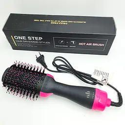 Фен щітка гребінець стайлер для укладання волосся 3в1 One Step Hair Dryer and Styler чорний - мініатюра 7