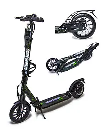 Самокат Scale Sports 81-97х46х13 см Чорно-зелений 000283587 - мініатюра 2