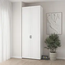 Шафа для одягу з двома штангами С-7.2 Білий/Білий Idea